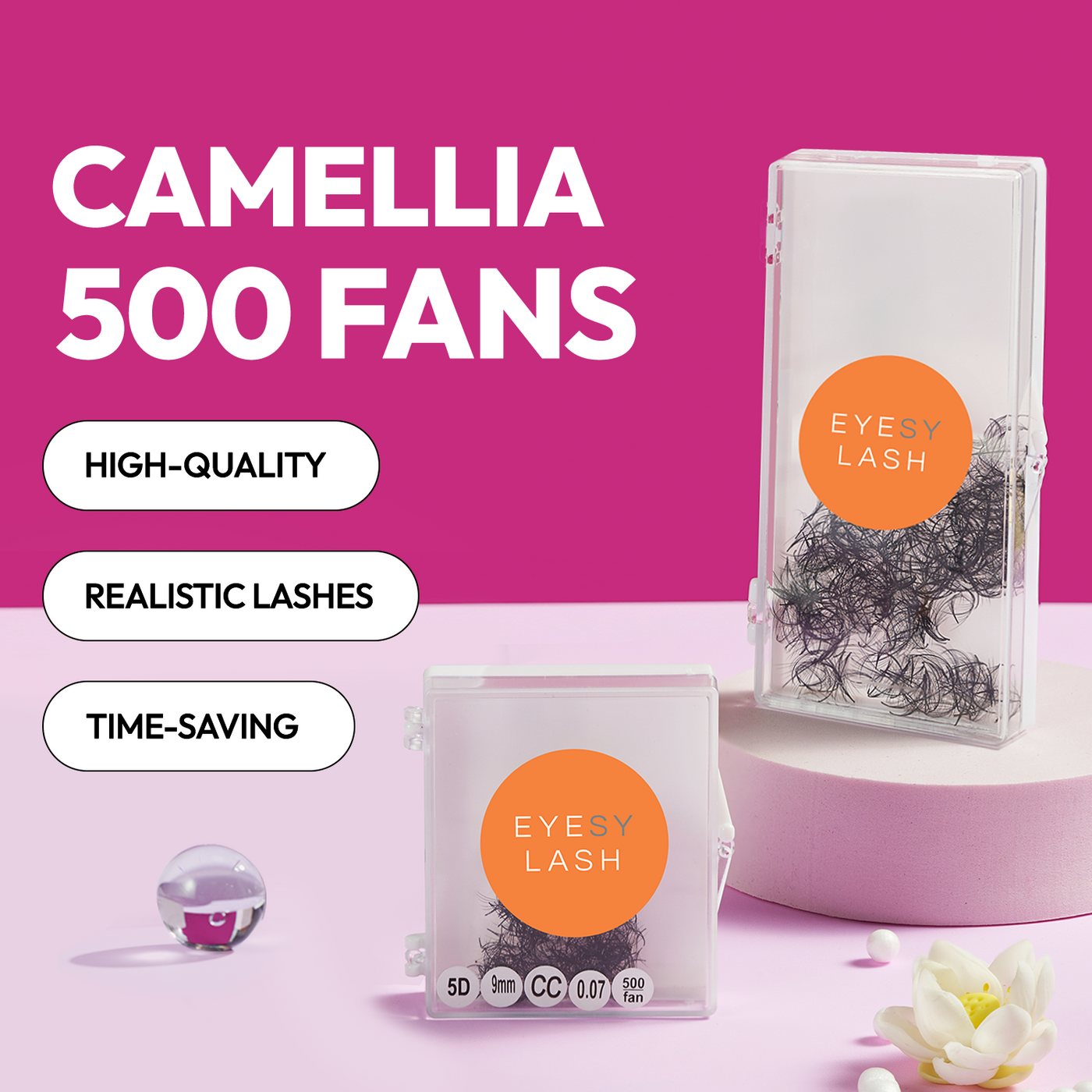 Éventails de camélia 5D | 0,07 | 500 fans