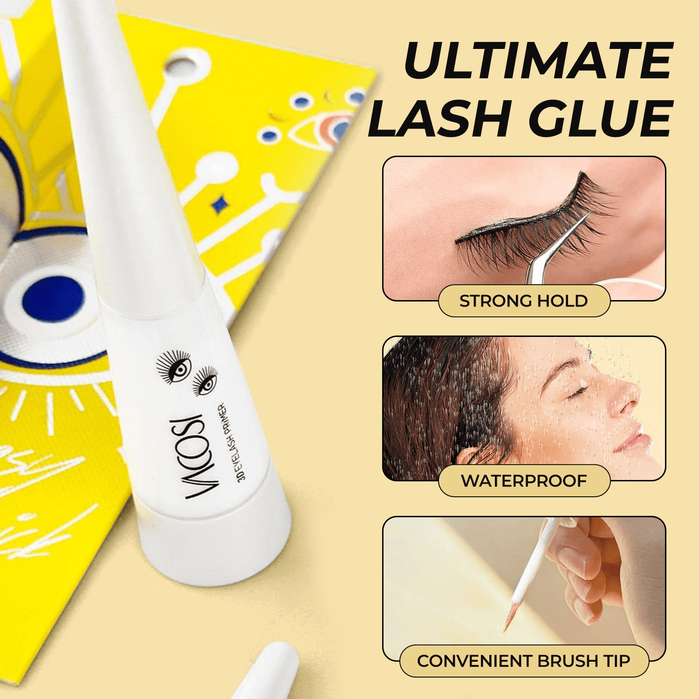 DIY Clear Lash Adhesive | Eyelash Glue for Strip & Cluster Lashes 8ml