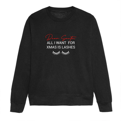 Lash Artist Sweatshirt, Dear Santa, All I Want For Christmas Is Lashes, Gift for Lash tech