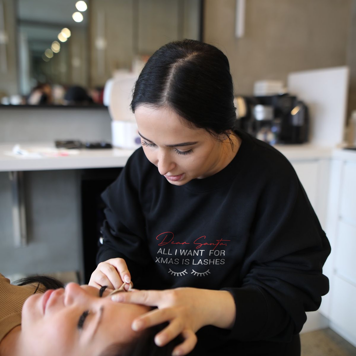Lash Artist Sweatshirt, Dear Santa, All I Want For Christmas Is Lashes, Gift for Lash tech