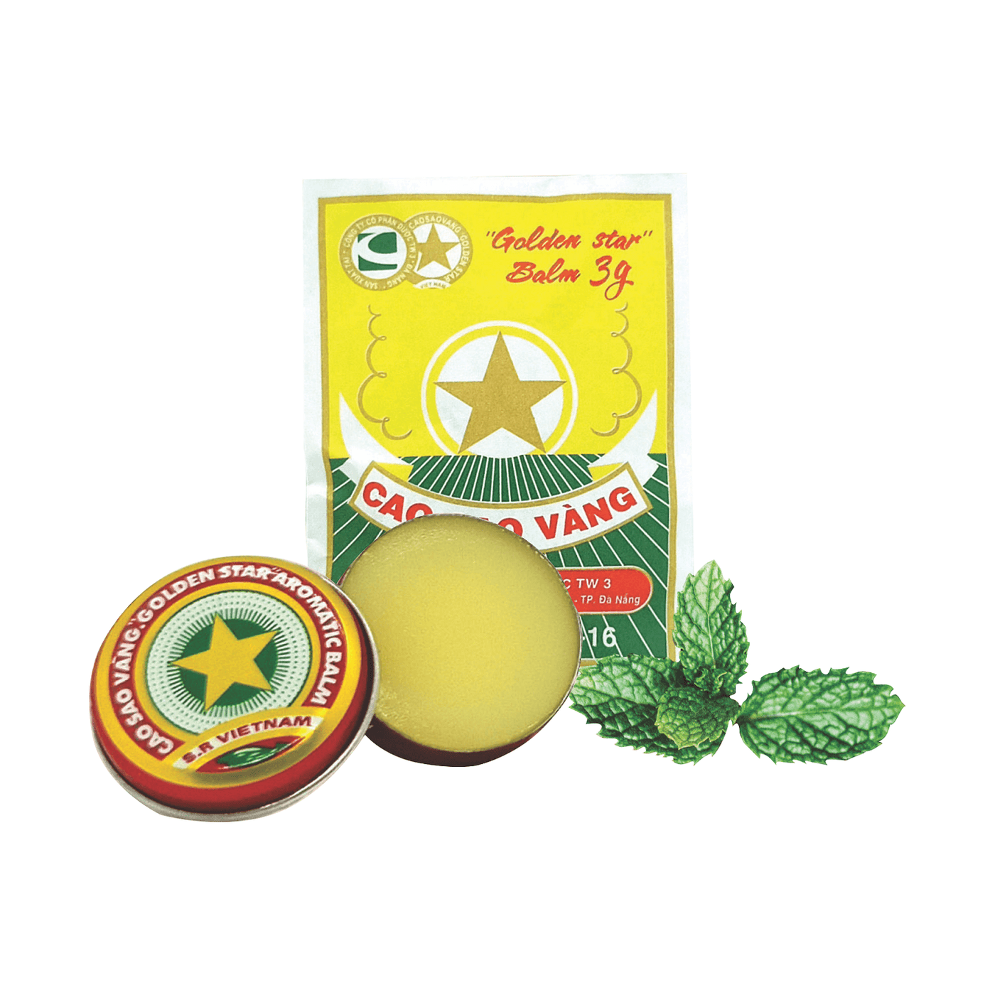 Golden Star Balm Vietnamese All Natural Aromatic Cao Sao Vang 3g [GIFT] - Eyesy Lash