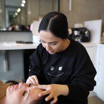 Lash Artist Sweatshirt, Happiest When Lashing Sweatshirt, Gift for Lash tech