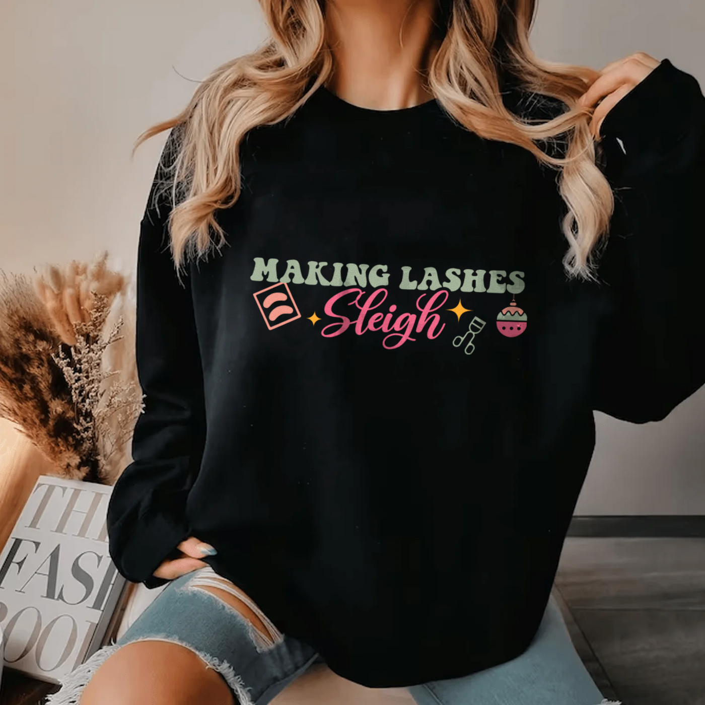 Lash Artist Sweatshirt, Making Lashes Sleigh, Gift for Lash tech