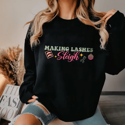 Lash Artist Sweatshirt, Making Lashes Sleigh, Gift for Lash tech