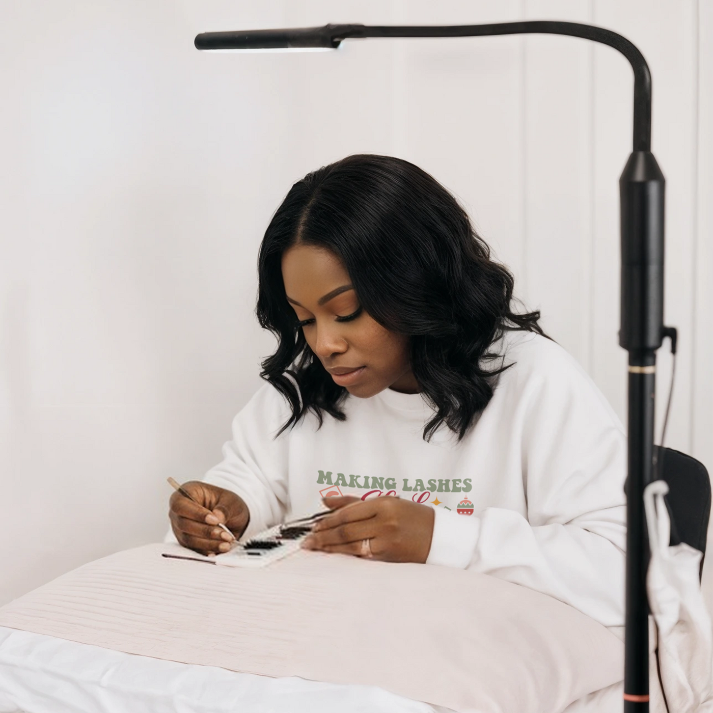 Lash Artist Sweatshirt, Making Lashes Sleigh, Gift for Lash tech