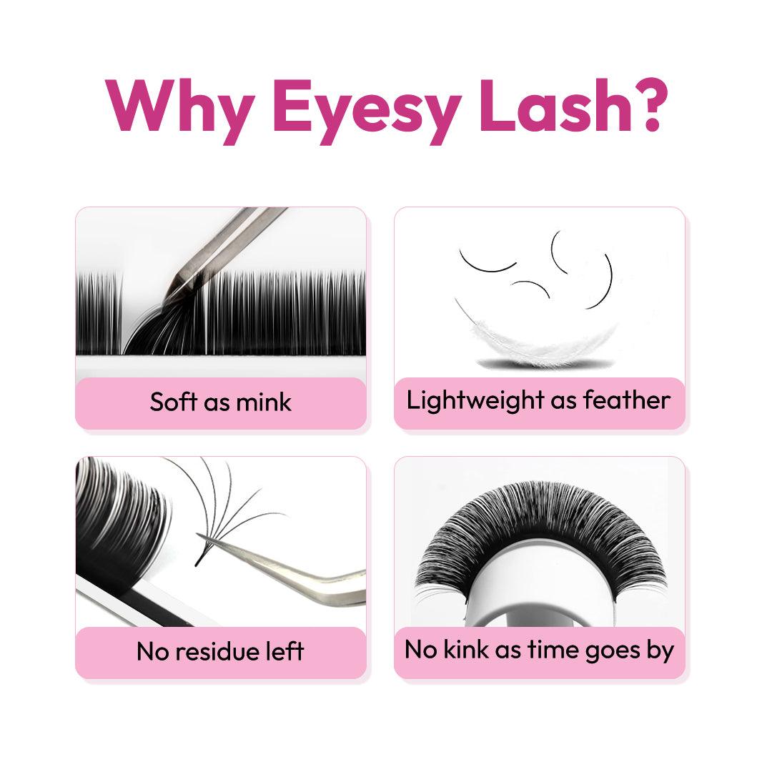 Cashmere Eyelash Extensions Tray | 0.03 | Mix lengths 8-15mm | 16 lines - Eyesy Lash